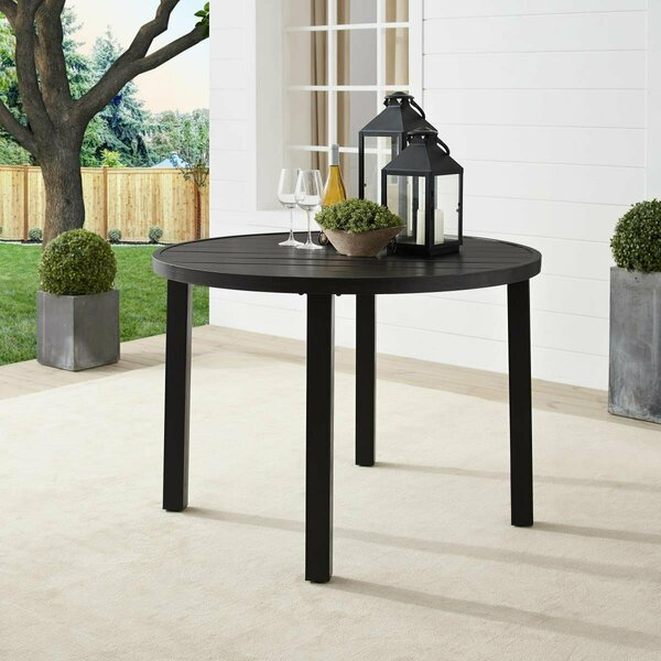 Claustro 42 in. Kaplan Round Outdoor Metal Dining Table, Oil Rubbed Bronze CL3049102